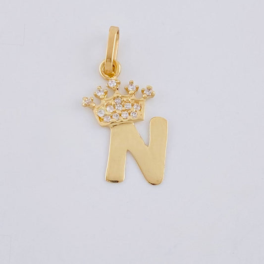Dije Corona Letra N 0.7 g / 2.1 cm Oro Amarillo 18K