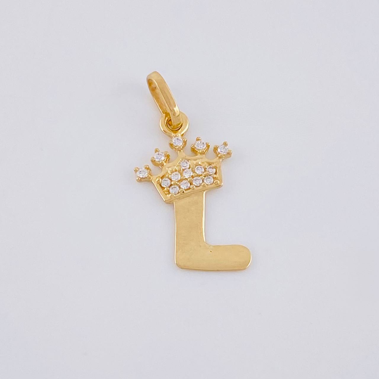 Dije Letra L Corona 0.75g / 2.2cm Oro Amarillo 18K