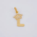 Dije Letra L Corona 0.75g / 2.2cm Oro Amarillo 18K