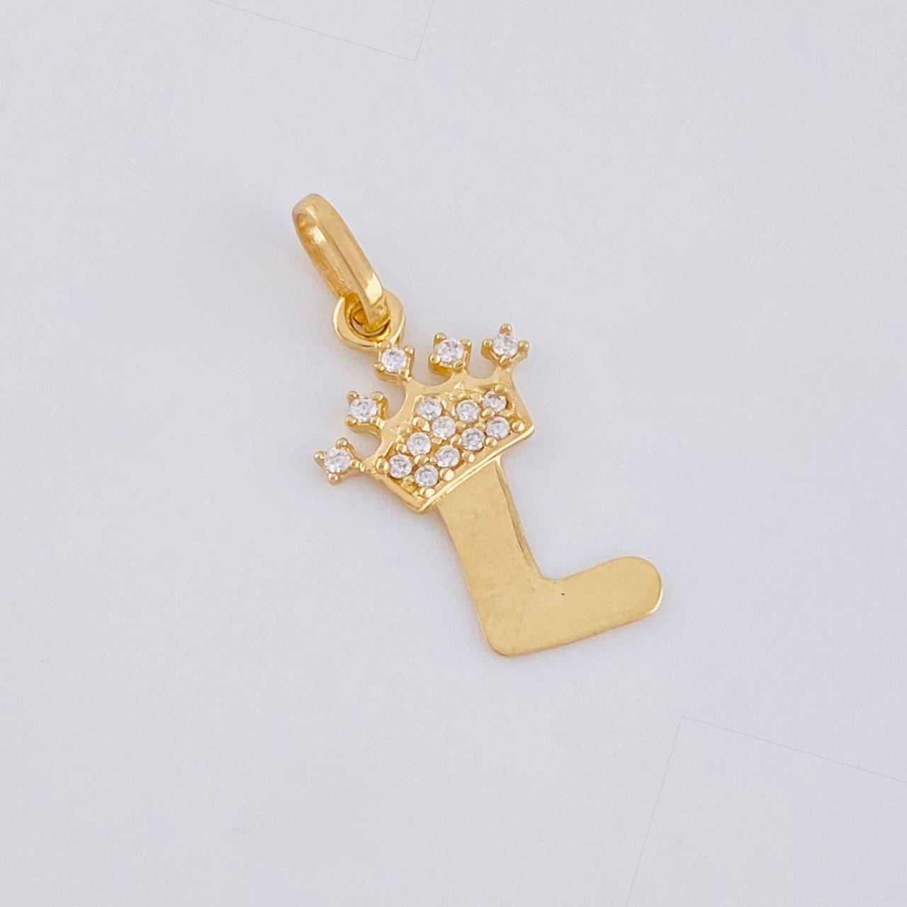 Dije Letra L Corona 0.75g / 2.2cm Oro Amarillo 18K