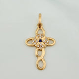 Dije Cruz Flor 1.25gr / 2.7cm / Oro Amarillo 18K