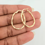 Candongas Nilo Ovaladas 1.5gr / 2.8cm / Oro Amarillo 18K