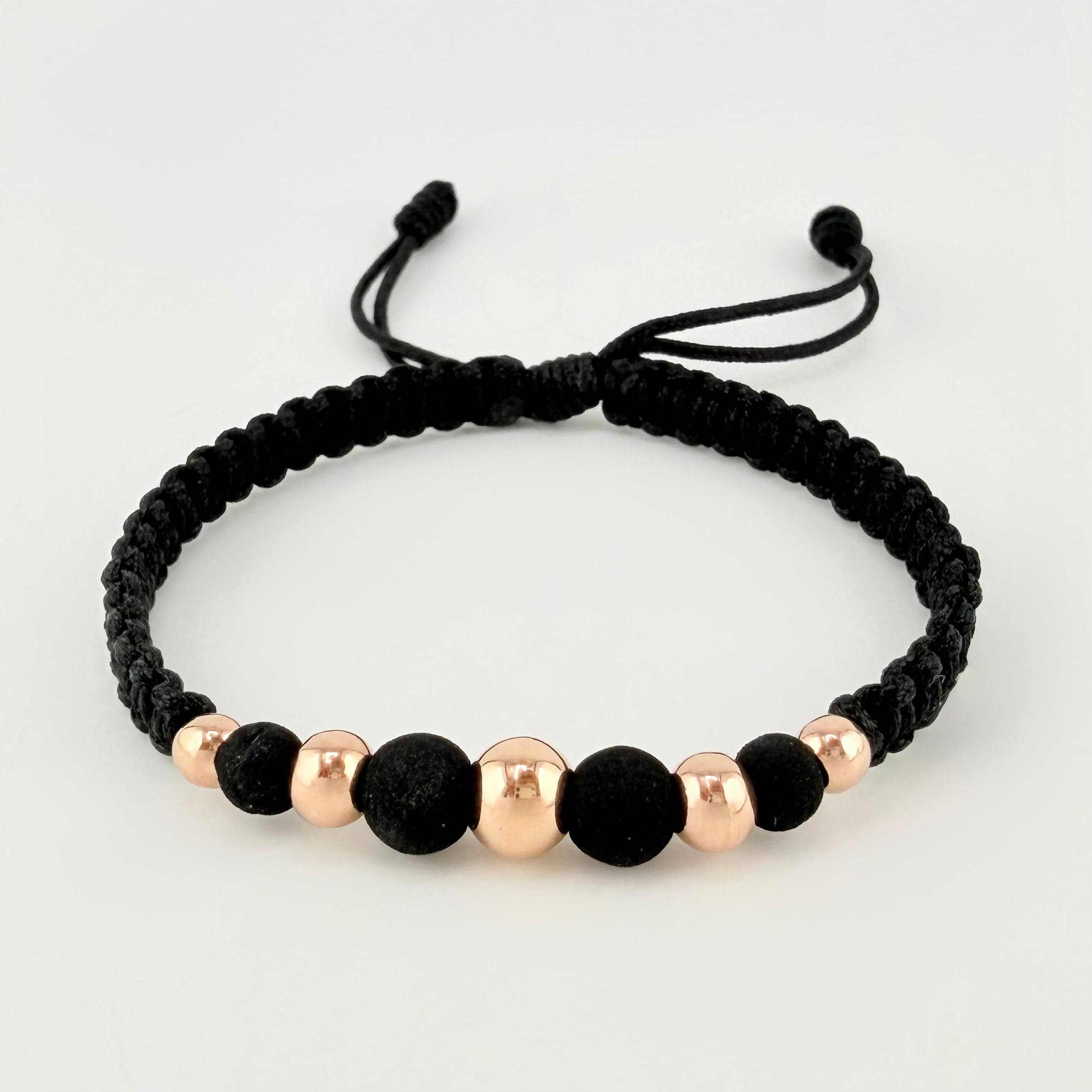 Pulsera Negra Penta Neo 5und / 4mm-6mm Oro Rosa 18K *