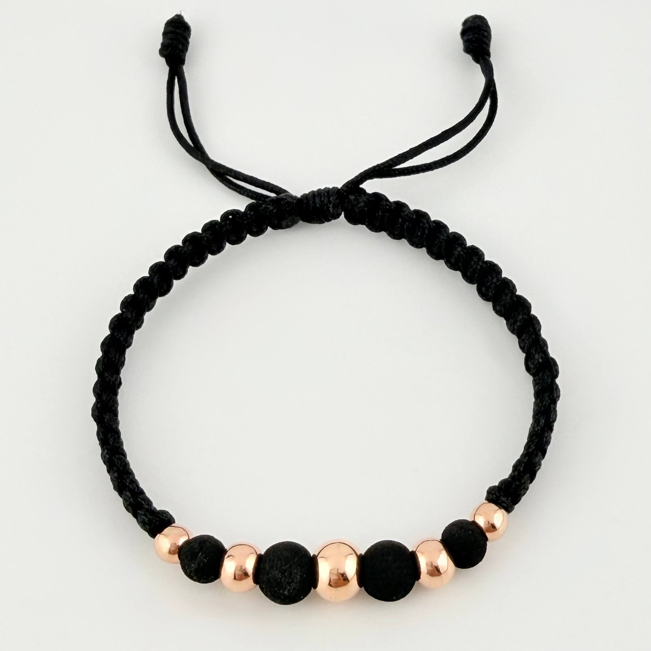 Pulsera Negra Penta Neo 5und / 4mm-6mm Oro Rosa 18K *