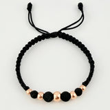 Pulsera Negra Penta Neo 5und / 4mm-6mm Oro Rosa 18K *