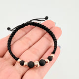 Pulsera Negra Penta Neo 5und / 4mm-6mm Oro Rosa 18K *