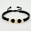 Pulsera Negra Neo Rayado 3und / 5mm-6mm Oro Amarillo 18K  (A.C)
