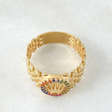 Anillo Corona Correa Enmallada 4.35gr / T8 1/2 / Oro Amarillo 18K ©