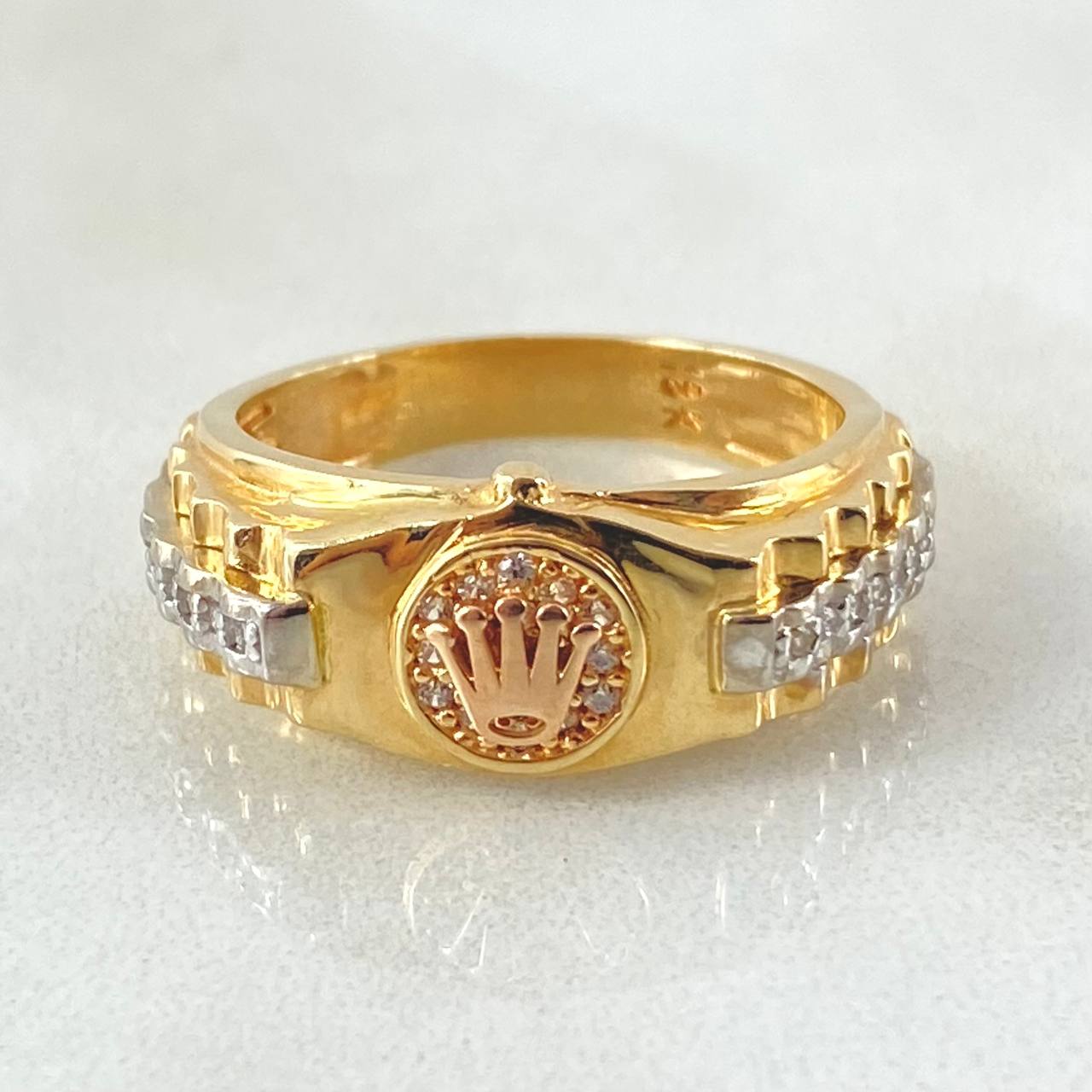 Anillo Correa Corona 5.15gr / T6 3/4 / Tres Oros 18K ©