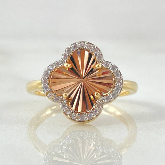 Anillo Trebol 3.05gr / T6 / Tres Oros 18K ©