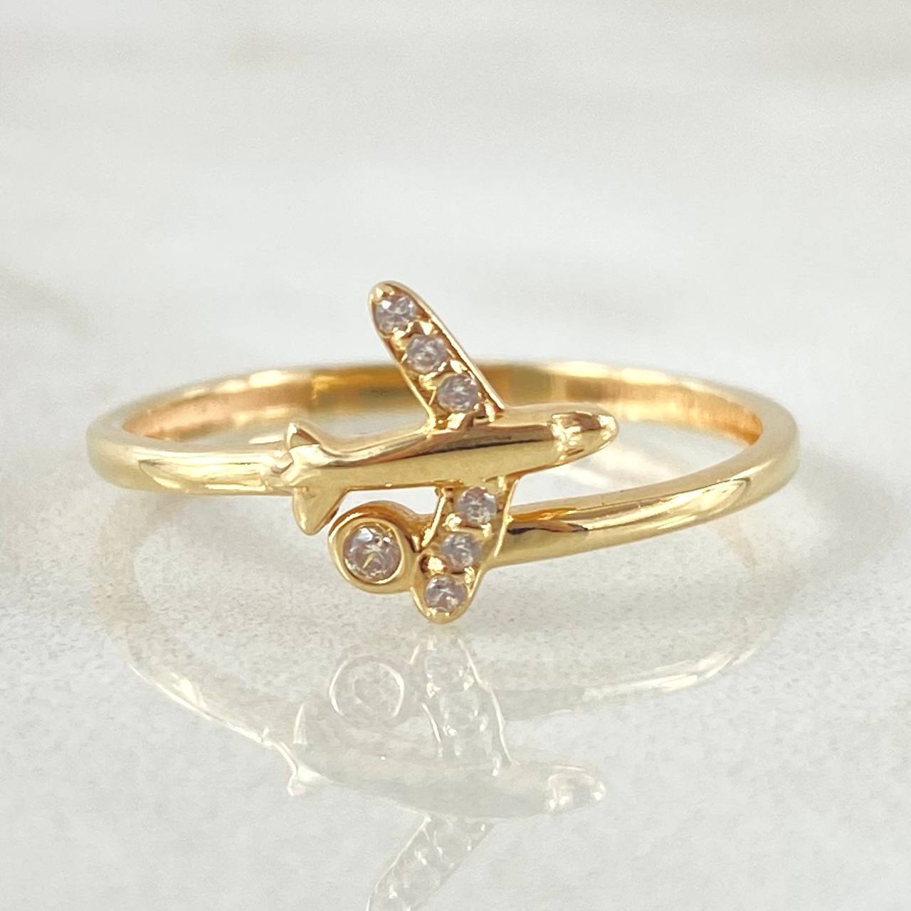 Anillo Avion 1.55gr / T7 1/4 / Oro Amarillo 18K