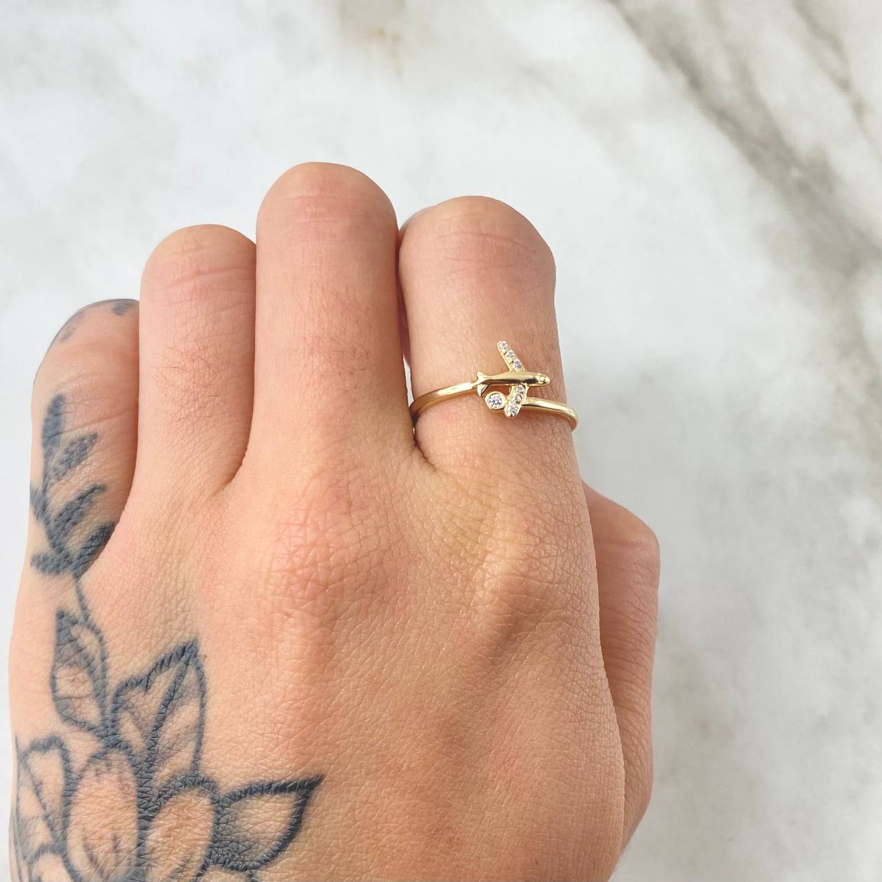 Anillo Avión 1.5gr / T7 / Oro Amarillo 18K ©