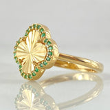 Anillo Trebol Dorado 2.9gr / T7 1/2 / Oro Amarillo 18K