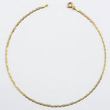 Tobillera Escalera Plana Diamantada 1.45gr / 25cm / 1.7mm +3 Tres Oros 18K *