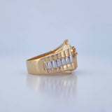 Anillo Correa Corona RX 8.4gr / T8 1/2 / Circones Blancos Dos Oros Amarillo Blanco 18K $