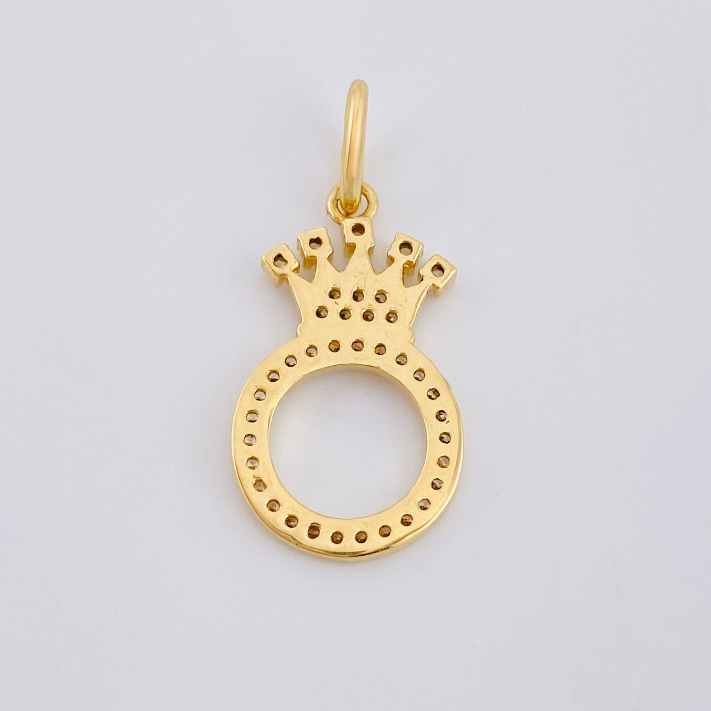 Dije Corona Letra O 1.8gr / 2.6cm / Oro Amarillo 18K