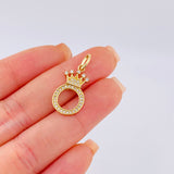 Dije Corona Letra O 1.7g / 2.6cm Oro Amarillo 18K