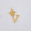 Dije Corona Letra V 1.7gr / 2.8cm / Oro Amarillo 18K
