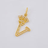 Dije Corona Letra V 1.65 g / 2.6 cm Oro Amarillo 18K
