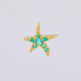 Dije Estrella De Mar Esmeraldas 20pts 0.8gr / 1.5cm / Oro Amarillo 18K