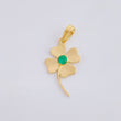 Dije Flor De La Suerte Esmeraldas 12pts 1.3gr / 2.7cm / Oro Amarillo 18K