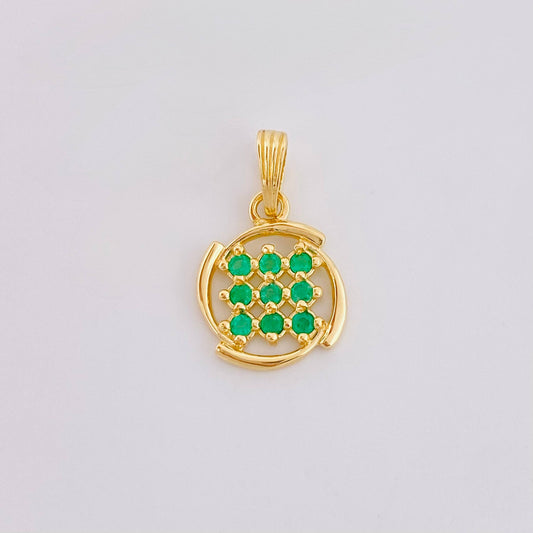 Dije Espiral Triki Esmeraldas 18pts 1.45gr / 2cm / Oro Amarillo 18K
