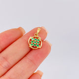Dije Espiral Triki Esmeraldas 18pts 1.45gr / 2cm / Oro Amarillo 18K