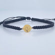 Pulsera Negra Herraje San Benito 0.65gr / Liso Oro Amarillo 18K &