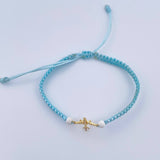 Pulsera Celeste Herraje Avion 0.45gr / 4mm Neoprenos Troquelado Oro Amarillo 18K &