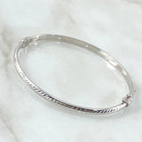 Pulso Aro Espiga Diamantado 4.55gr / 19cm / 4mm Oro Blanco +4 18K *