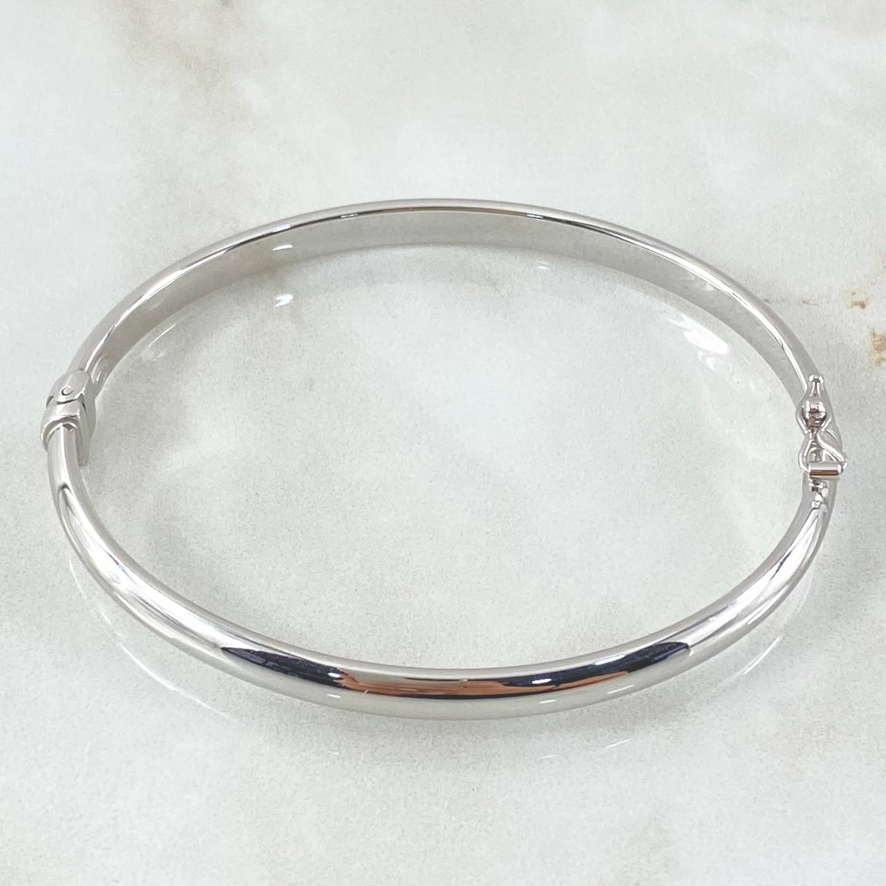 Pulso Aro Liso 6.9gr / 20cm / 5mm Oro Blanco +4 18K ©