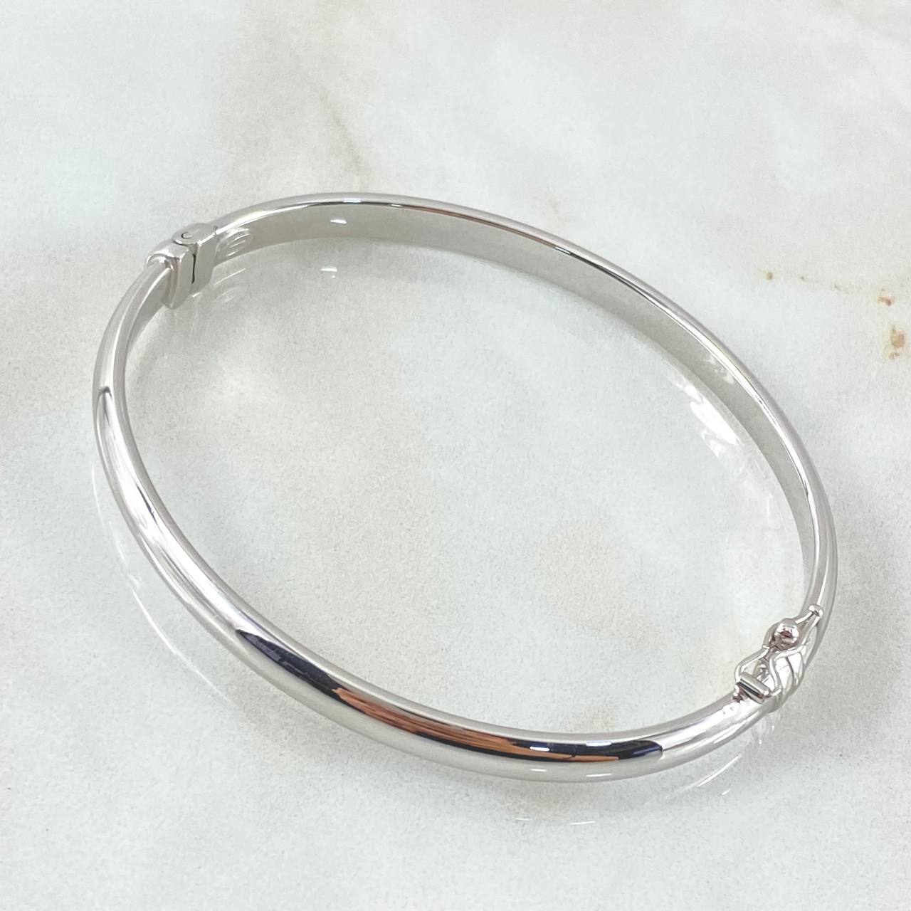 Pulso Aro Liso 6.9gr / 20cm / 5mm Oro Blanco +4 18K ©