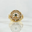 Anillo Timón Movil 15gr / T11 / Circones Blancos Verde Oro Amarillo 18K ©