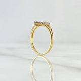 Anillo Corazón Tiara en Flor 2.1gr / T7 3/4 / Circones Blancos Oro Amarillo 18K ©
