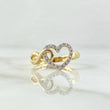 Anillo Corazón Infinito Entrelazados 2.65gr / T7 1/2 / Silueta Circones Blancos Oro Amarillo 18K ©