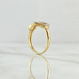 Anillo Corazón Infinito Entrelazados 2.65gr / T7 1/2 / Silueta Circones Blancos Oro Amarillo 18K ©