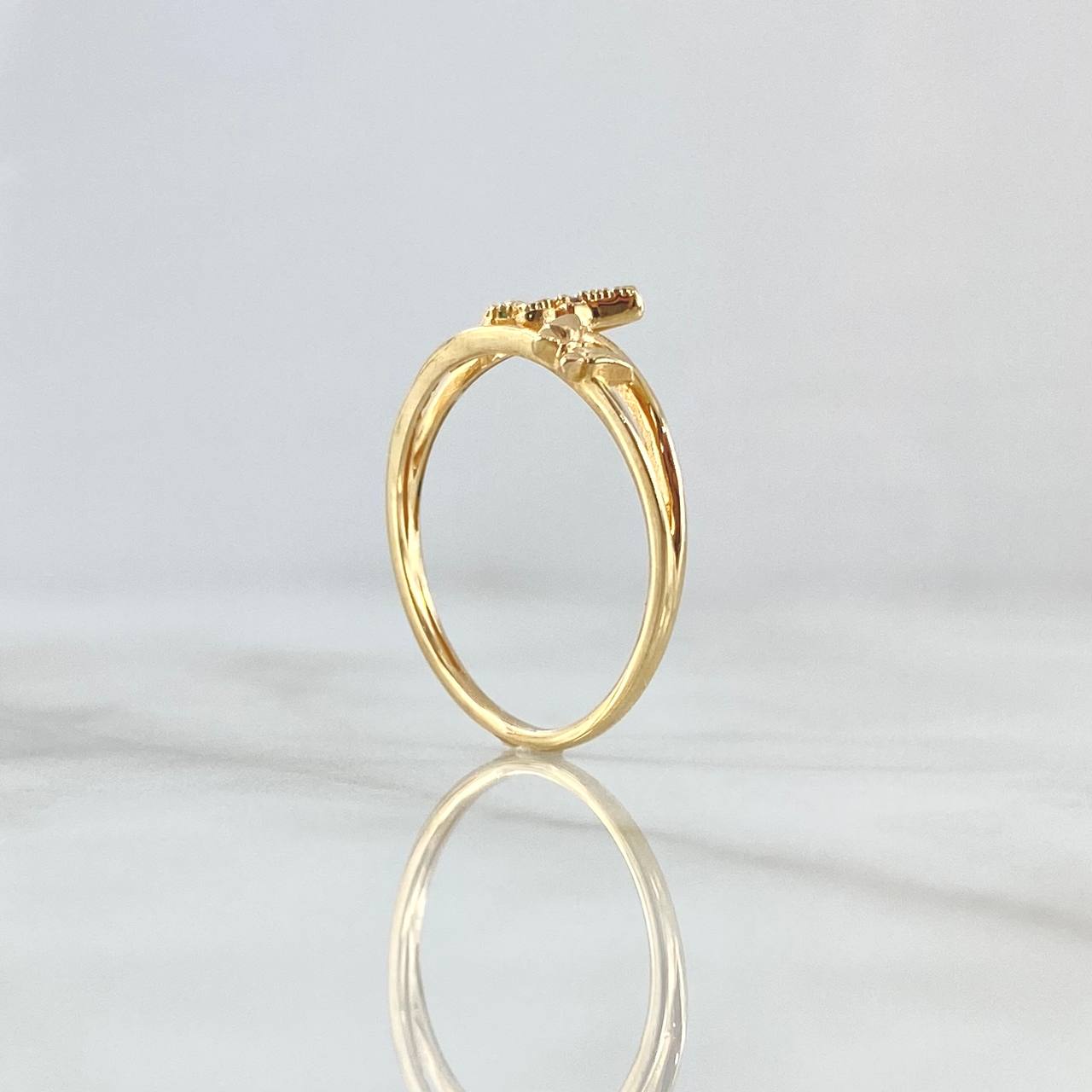 Anillo Mariposas Diapausas 1.9gr / T6 1/4 / Circones Multicolor Oro Amarillo 18K