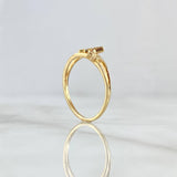 Anillo Mariposas Diapausas 1.9gr / T6 1/4 / Circones Multicolor Oro Amarillo 18K