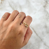Anillo Mariposas Diapausas 1.9gr / T6 1/4 / Circones Multicolor Oro Amarillo 18K