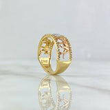 Anillo Triple Pantera 4.35gr / T7 1/4 / Silueta Circones Blancos Tres Oros 18K ©