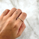 Anillo Infinto Continuo 1.45gr / T7 1/2 / Circones Blancos Oro Amarillo 18K ©