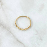 Anillo Siete Alamas Cubicas 1.4gr / T6 1/4 / Circones Blancos Oro Amarillo 18K