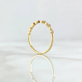 Anillo Siete Alamas Cubicas 1.4gr / T6 1/4 / Circones Blancos Oro Amarillo 18K