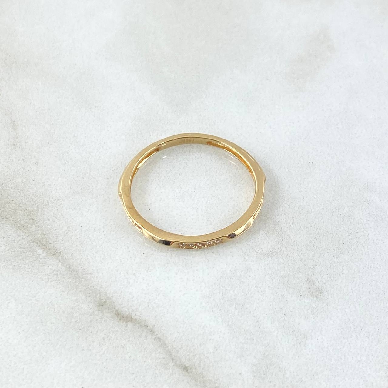 Anillo Carril de Orion 1.3gr / T6 1/4 / Circones Blancos Oro Amarillo 18K ©