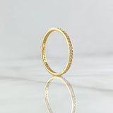 Anillo Churumbela Recta 1.35gr / T7 1/2 / Circones Blancos Oro Amarillo 18K ©
