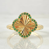 Anillo Trebol Dorado 2.9gr / T7 1/2 / Oro Amarillo 18K
