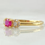 Anillo Solitario Moño Estrellado 1.7gr / T8 1/4 / Oro Amarillo 18K