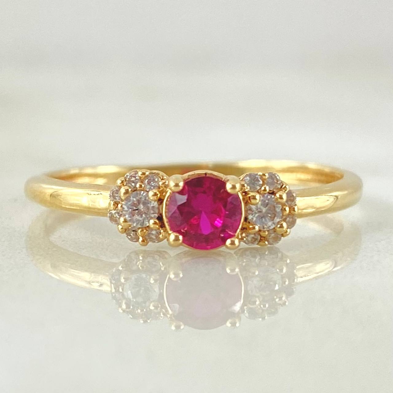 Anillo Solitario Moño Estrellado 1.7gr / T8 1/4 / Oro Amarillo 18K