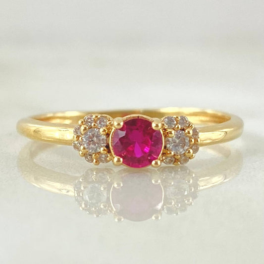 Anillo Solitario Moño Estrellado 1.7gr / T8 1/4 / Oro Amarillo 18K