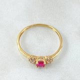 Anillo Solitario Moño Estrellado 1.7gr / T8 1/4 / Oro Amarillo 18K